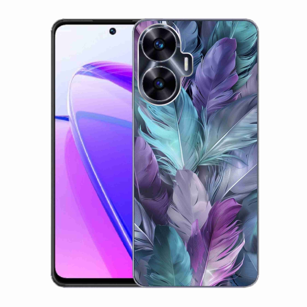 Gélový kryt mmCase na Realme C55 - farebné perie 2