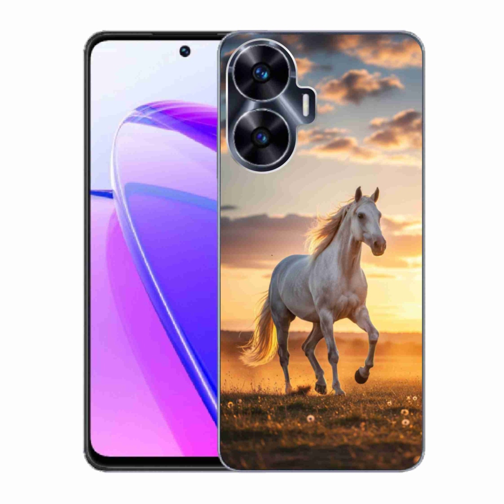 Gélový kryt mmCase na Realme C55 - bežiaci biely kôň 2
