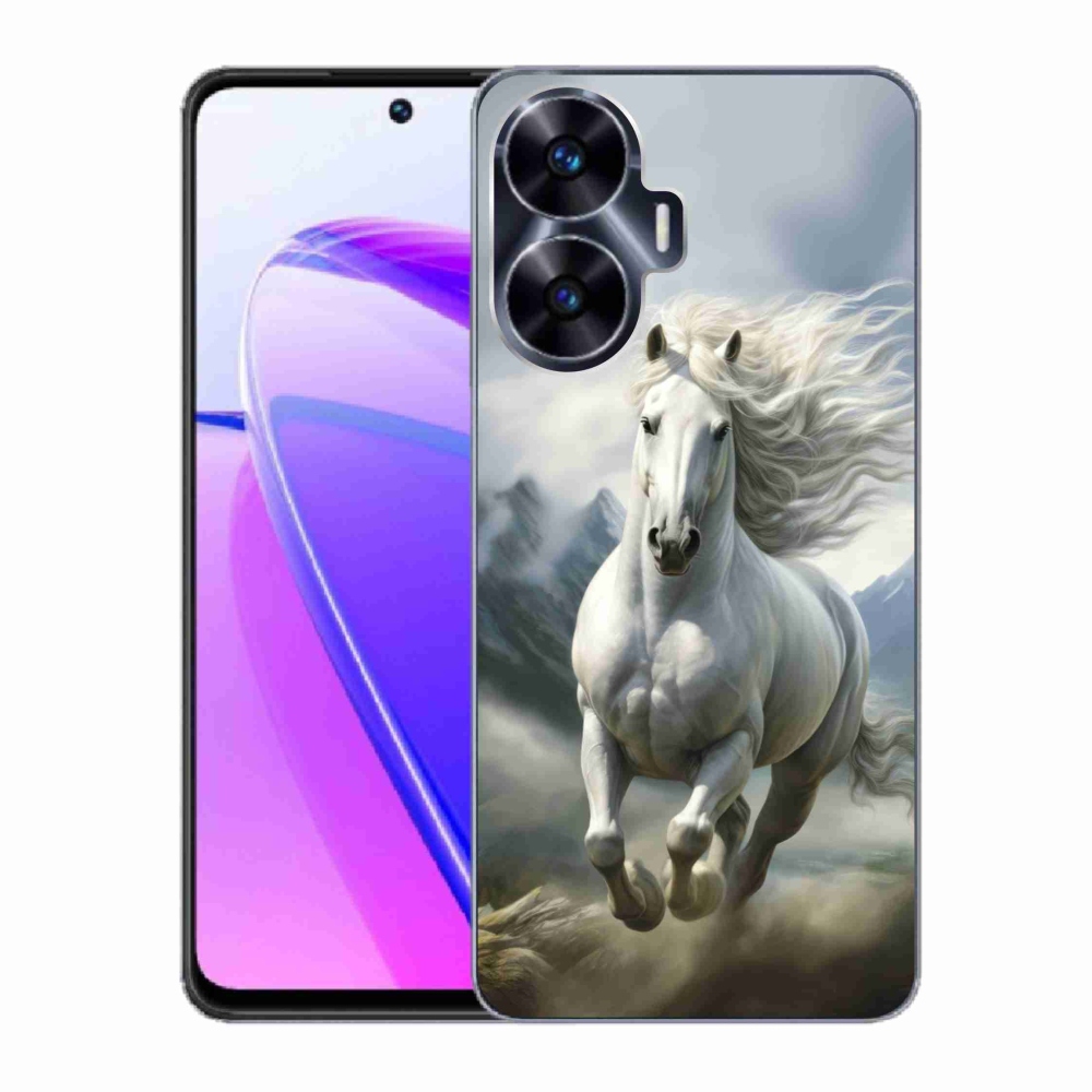 Gélový kryt mmCase na Realme C55 - bežiaci biely kôň 3