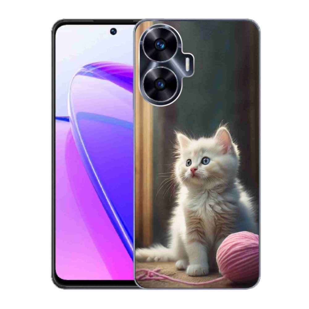 Gélový kryt mmCase na Realme C55 - biele mačiatko 2