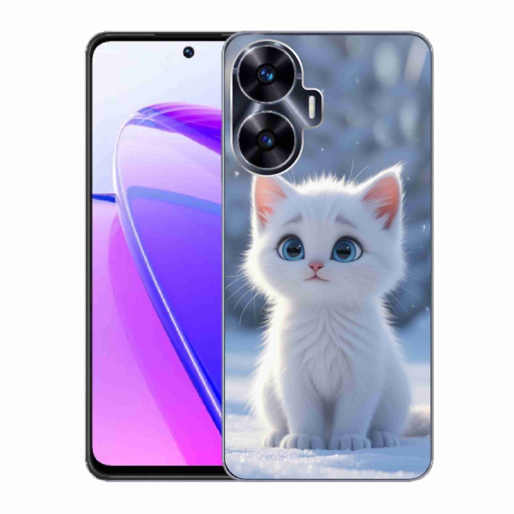 Gélový kryt mmCase na Realme C55 - biele mačiatko 3