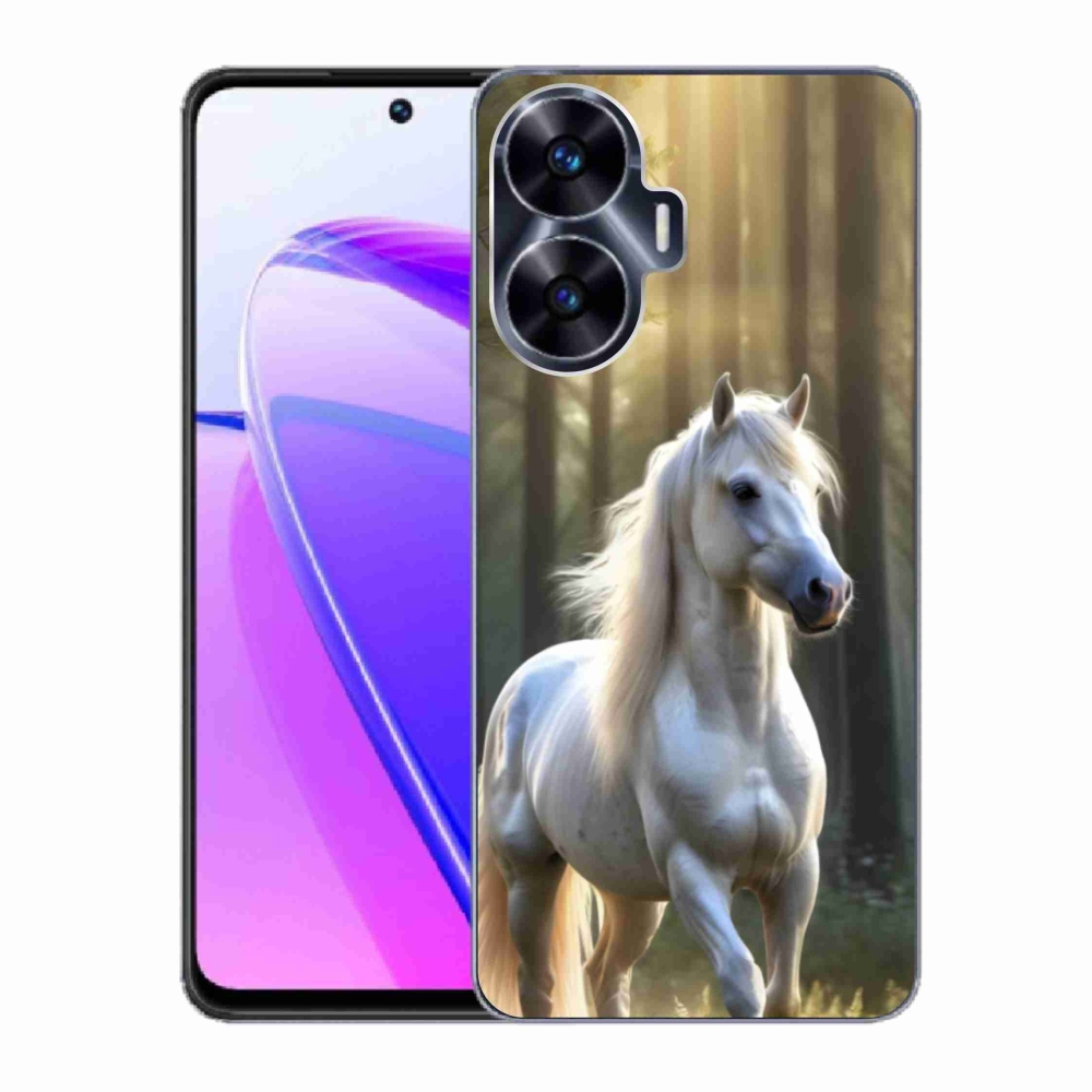 Gélový kryt mmCase na Realme C55 - biely kôň 3