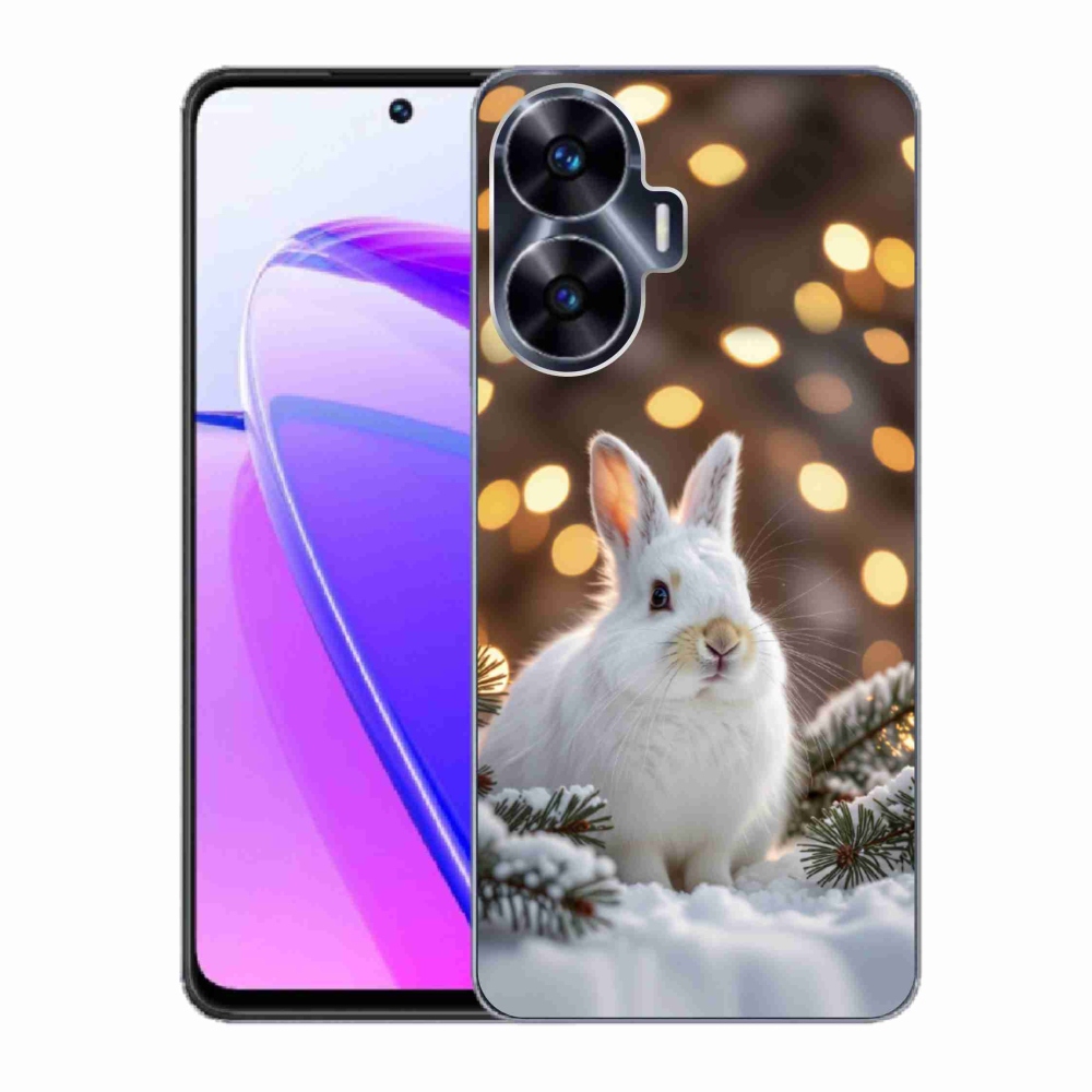 Gélový kryt mmCase na Realme C55 - biely zajac