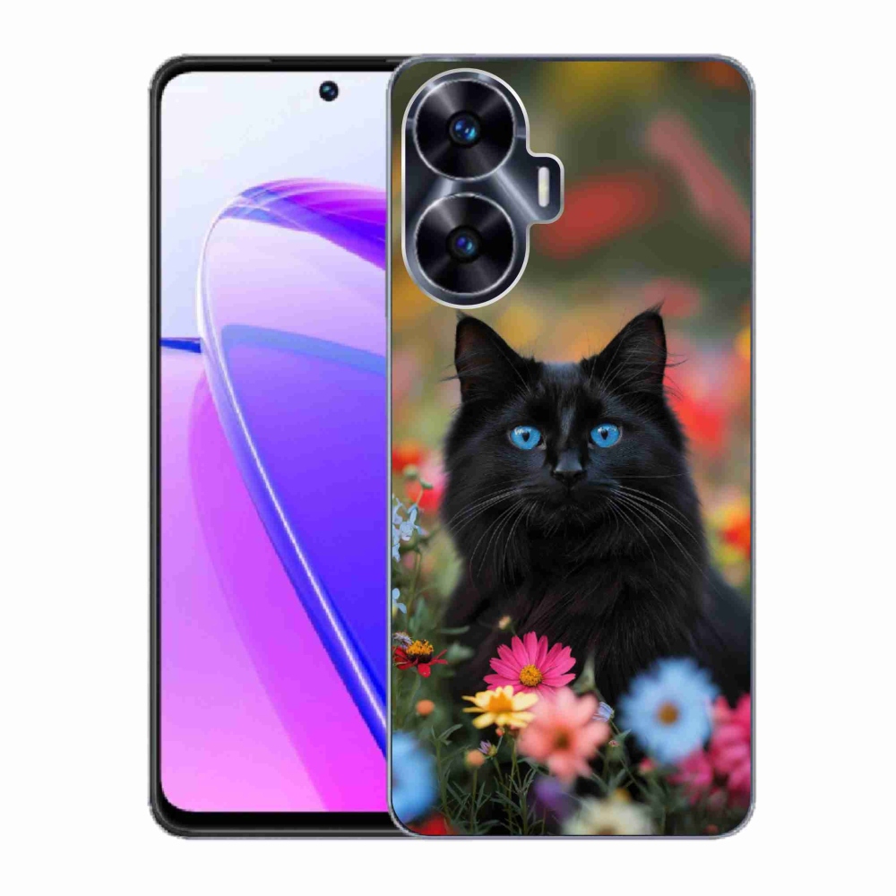 Gélový kryt mmCase na Realme C55 - čierne mačiatko 4