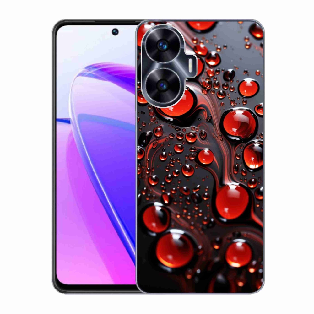 Gélový kryt mmCase na Realme C55 - červené kvapky 2