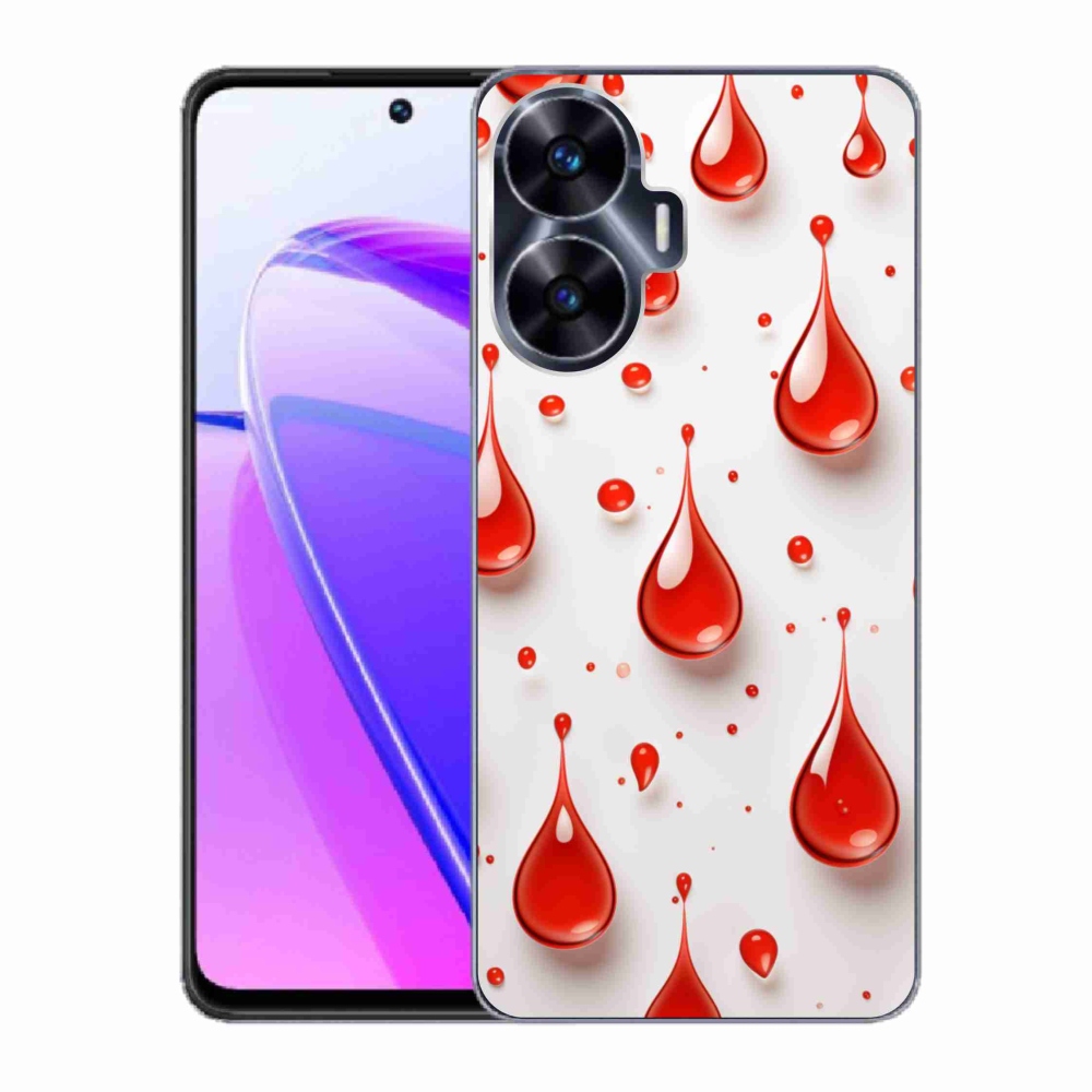 Gélový kryt mmCase na Realme C55 - červené kvapky