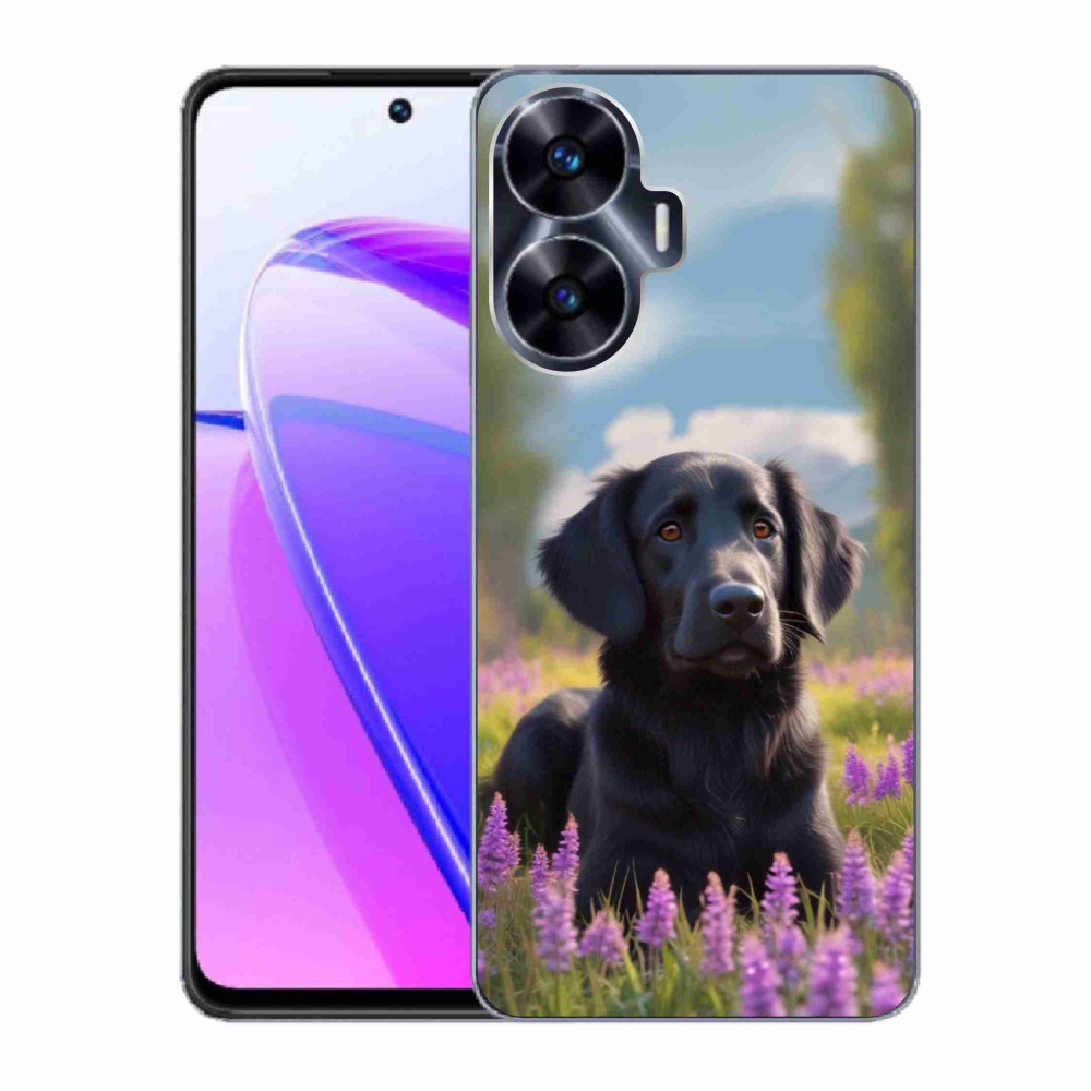 Gélový kryt mmCase na Realme C55 - elegantný čierny retriever