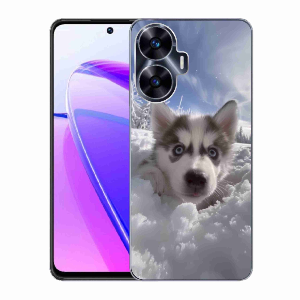 Gélový kryt mmCase na Realme C55 - husky v snehu