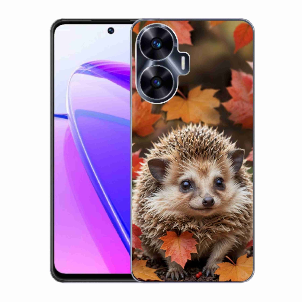 Gélový kryt mmCase na Realme C55 - ježko v lístia