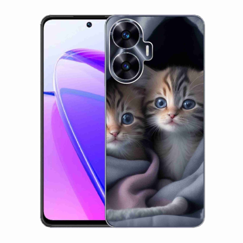 Gélový kryt mmCase na Realme C55 - mačacie duo 2