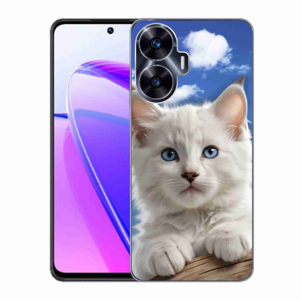 Gélový kryt mmCase na Realme C55 - mačiatko a oblaky