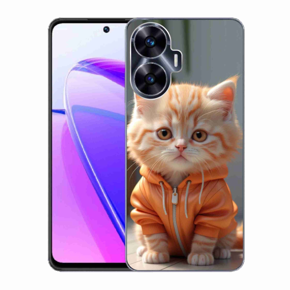 Gélový kryt mmCase na Realme C55 - mačiatko v mikine