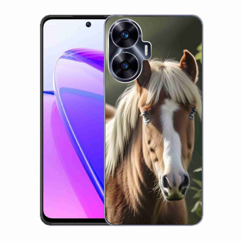 Gélový kryt mmCase na Realme C55 - kôň so svetlou hrivou