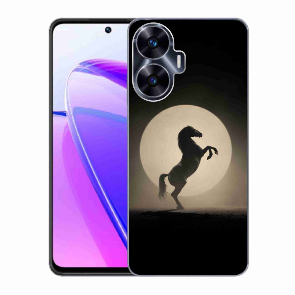 Gélový kryt mmCase na Realme C55 - kôň v siluete