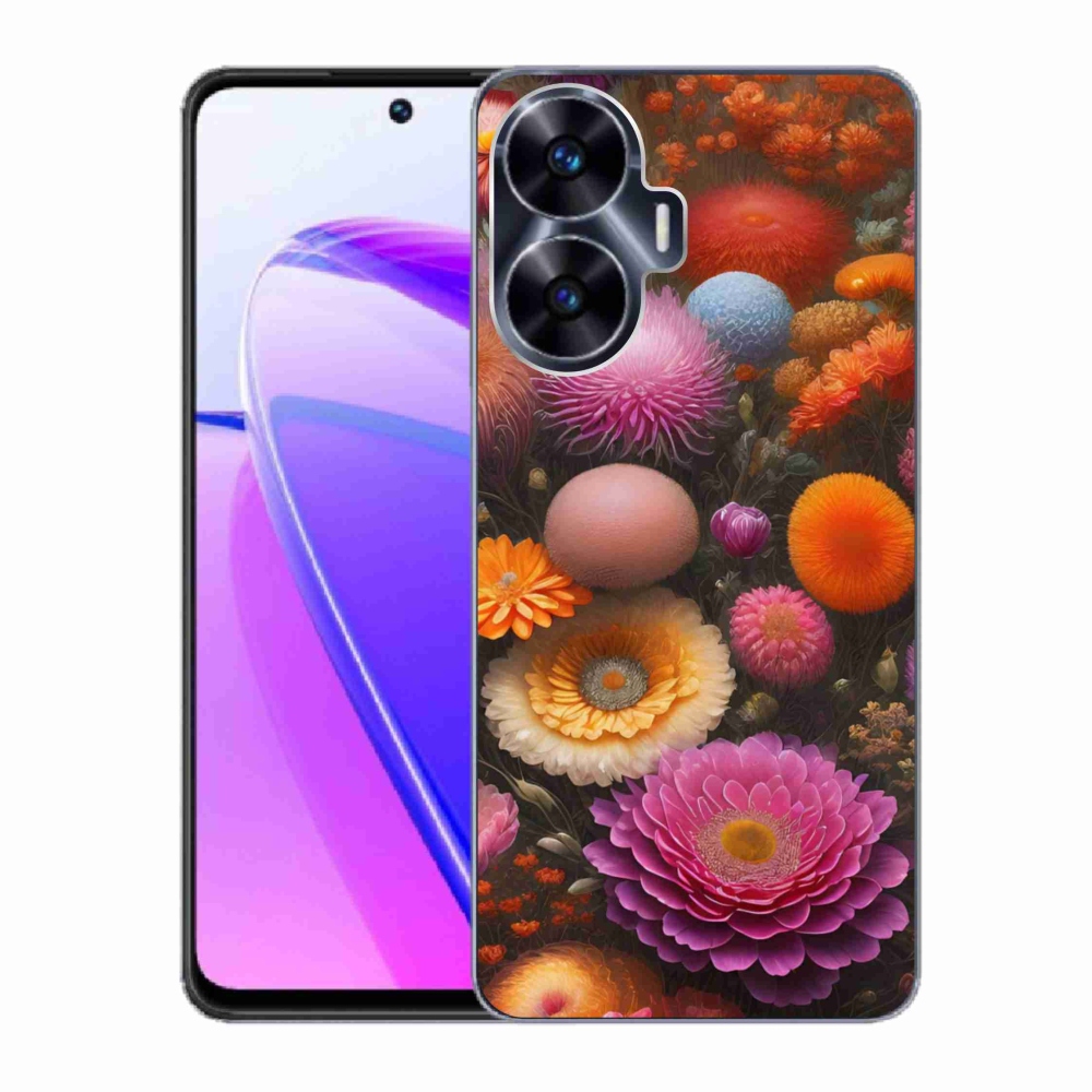 Gélový kryt mmCase na Realme C55 - kvetinová kompozícia