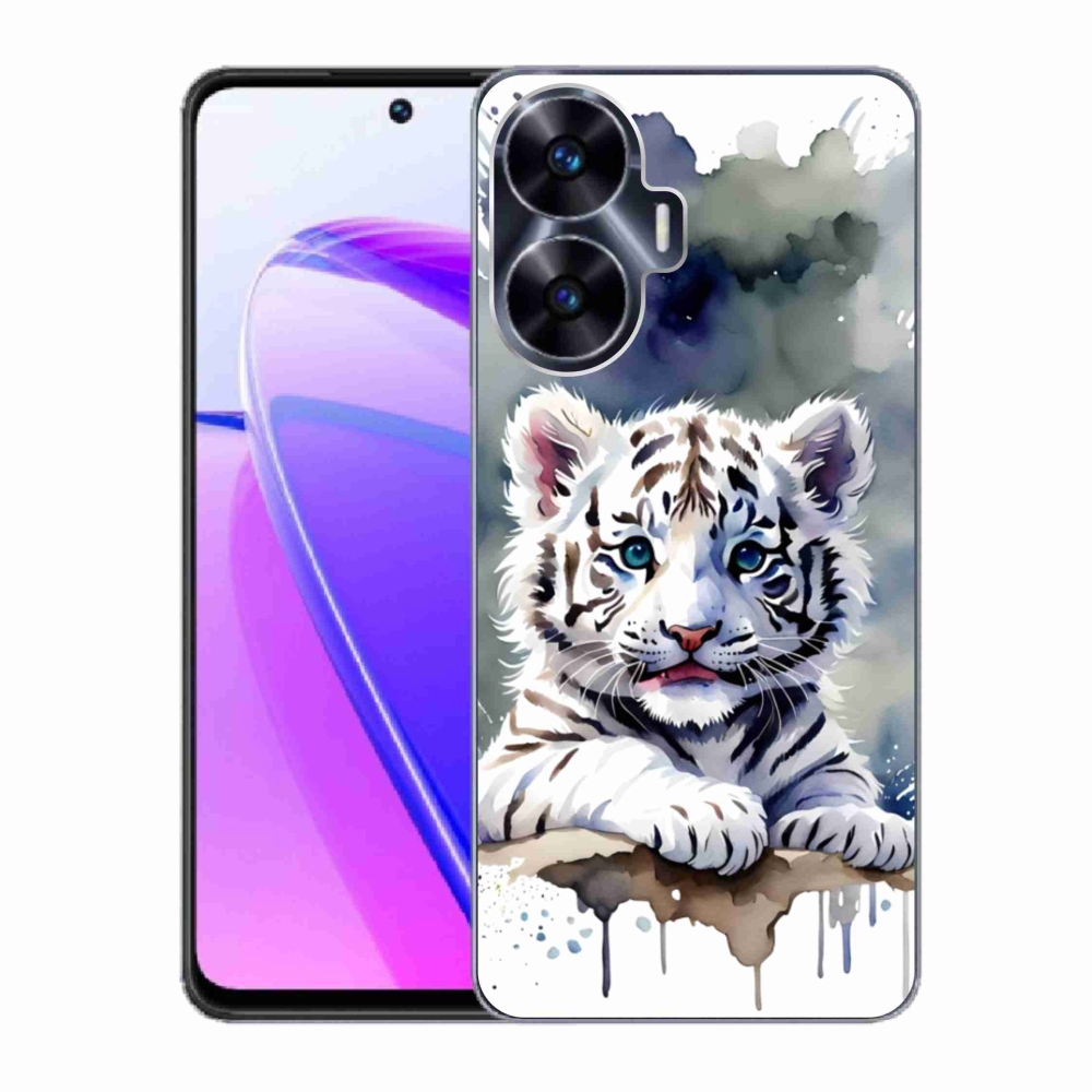 Gélový kryt mmCase na Realme C55 - mláďa bieleho tigra