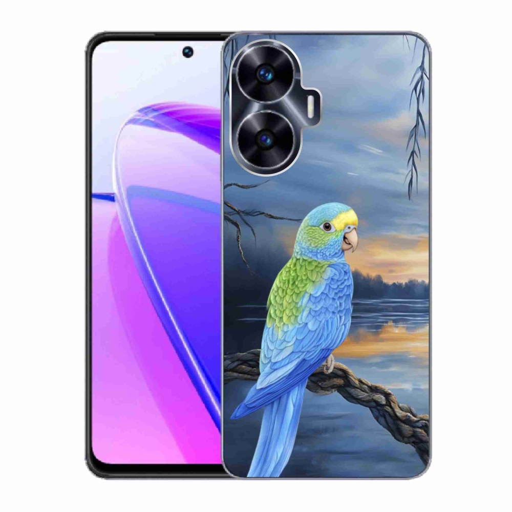 Gélový kryt mmCase na Realme C55 - modrý papagáj