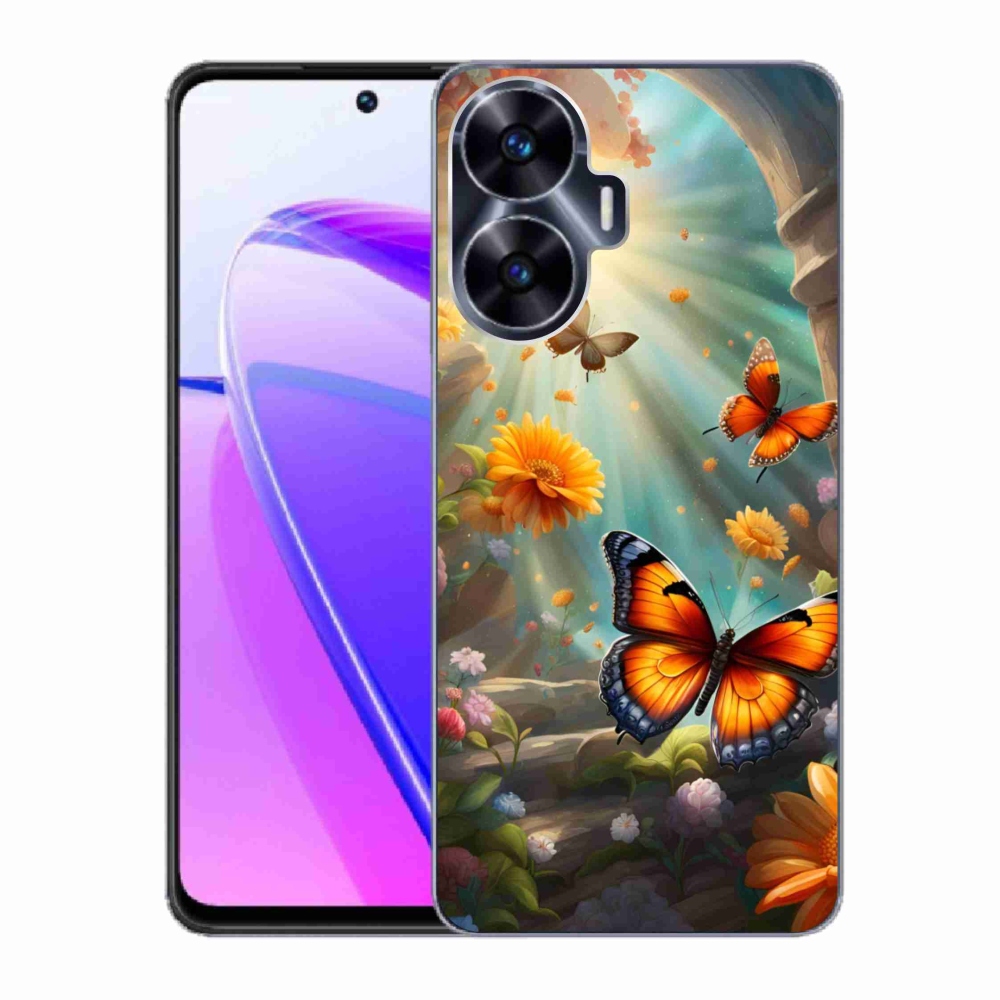Gélový kryt mmCase na Realme C55 - motýlia záhrada 2