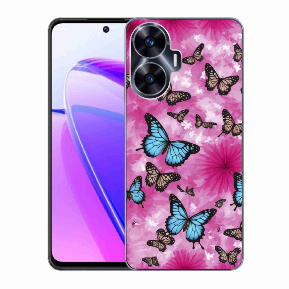 Gélový kryt mmCase na Realme C55 - motýlia záhrada