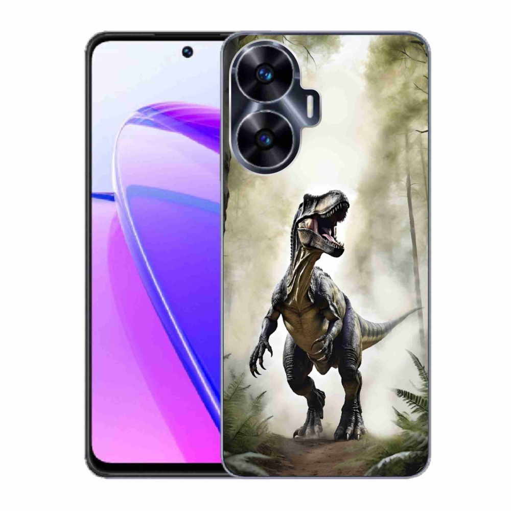 Gélový kryt mmCase na Realme C55 - naštvaný T-Rex