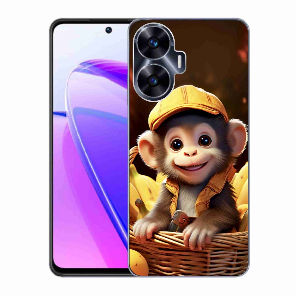 Gélový kryt mmCase na Realme C55 - opice v košíku