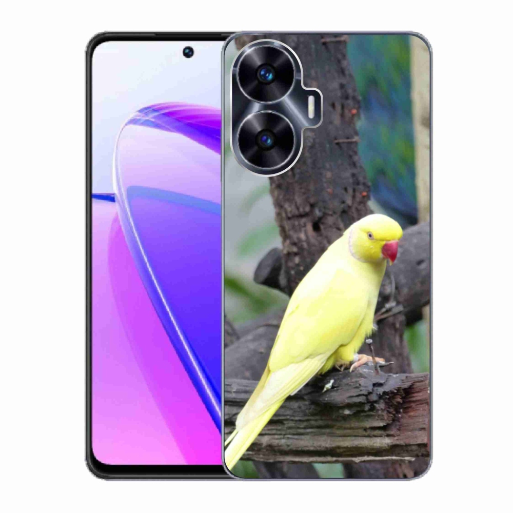 Gélový kryt mmCase na Realme C55 - papagáj alexander žltý