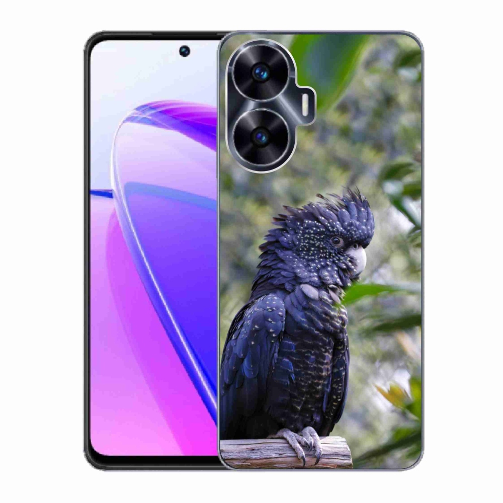 Gélový kryt mmCase na Realme C55 - papagáj kakadu čierny