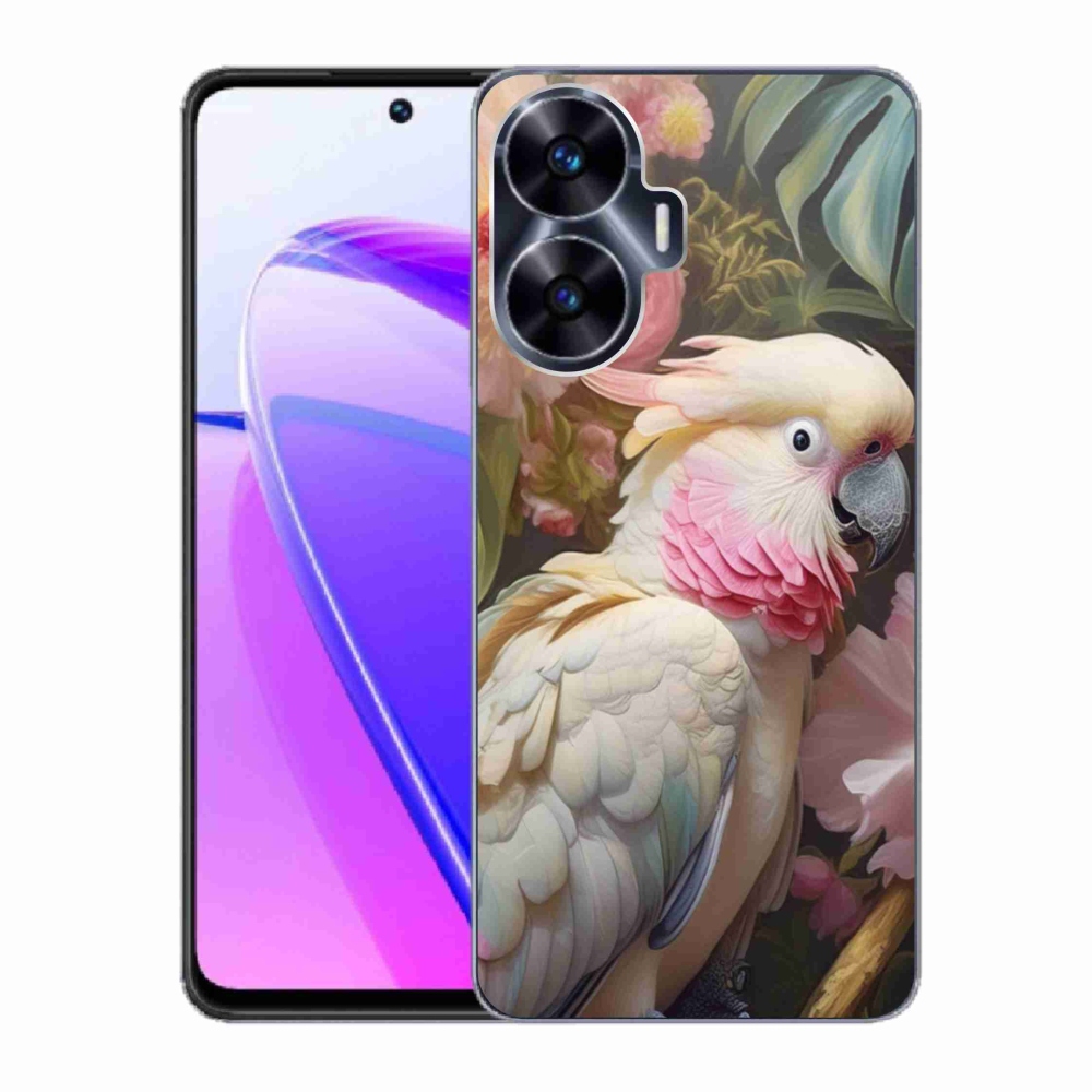 Gélový kryt mmCase na Realme C55 - papagáj kakadu ružový 2