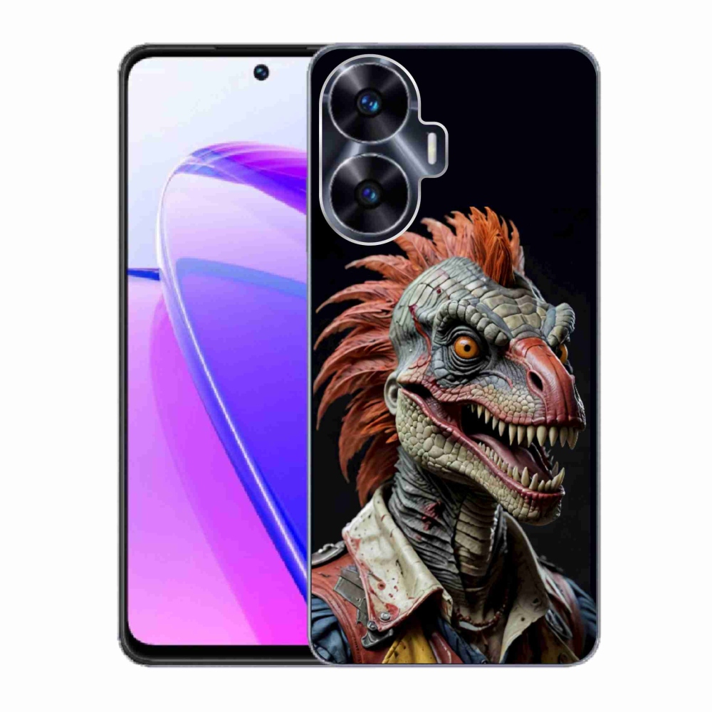 Gélový kryt mmCase na Realme C55 - punk dinosaurus