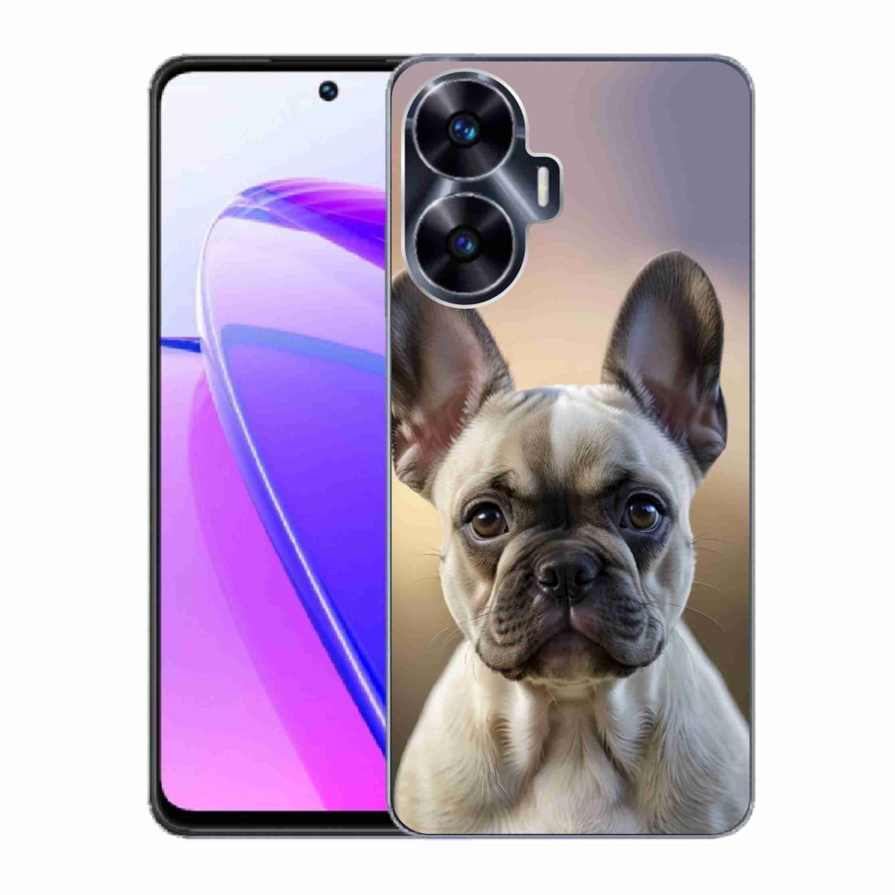 Gélový kryt mmCase na Realme C55 - roztomilý francúzsky buldoček