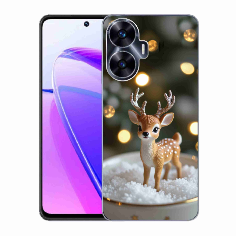 Gélový kryt mmCase na Realme C55 - roztomilý vianočný jeleň