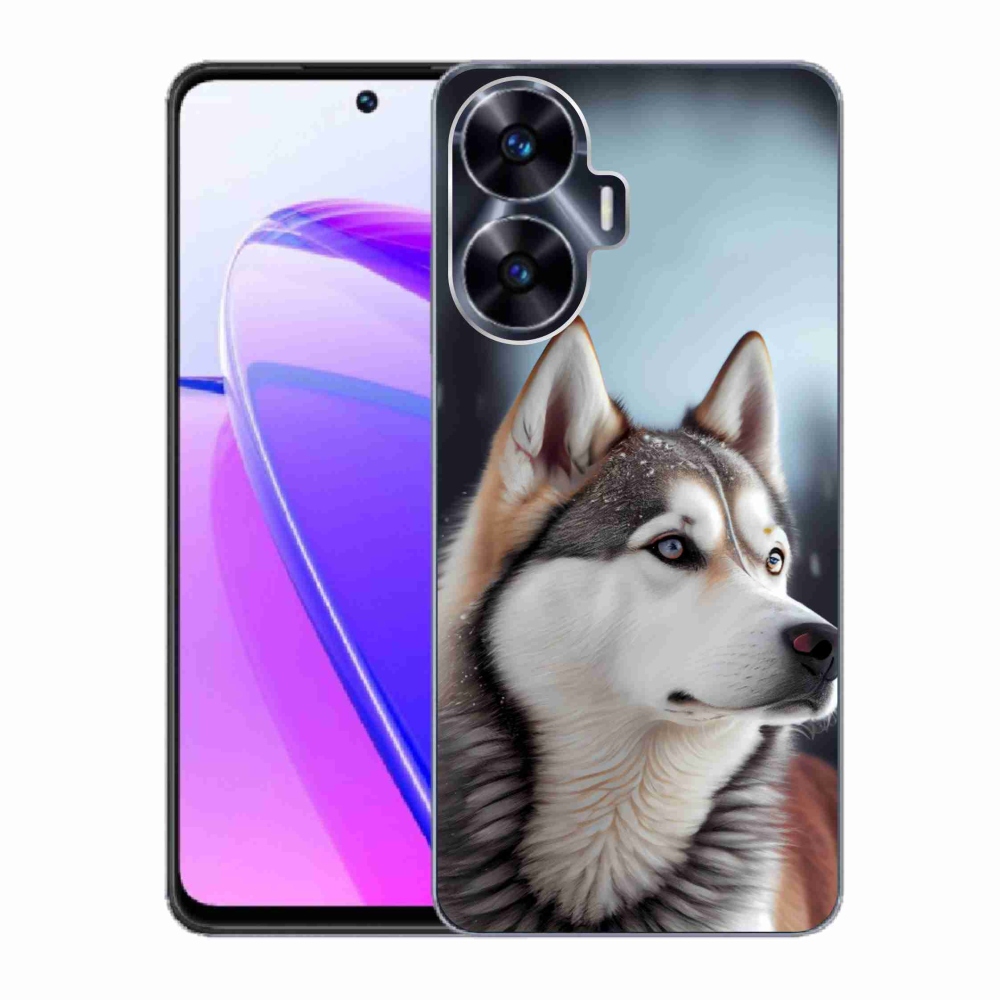 Gélový kryt mmCase na Realme C55 - sibírsky husky