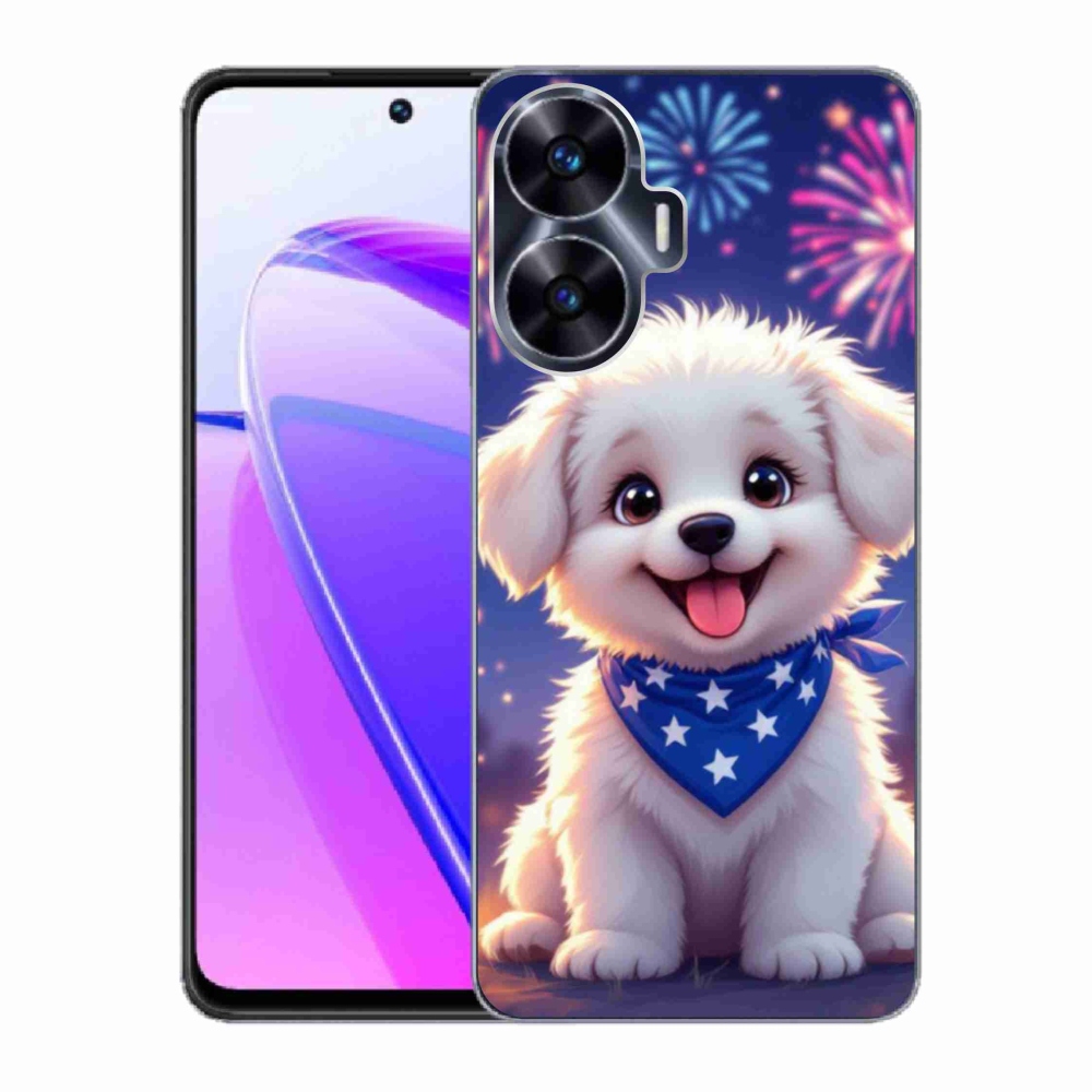 Gélový kryt mmCase na Realme C55 - slávnostné šteňa