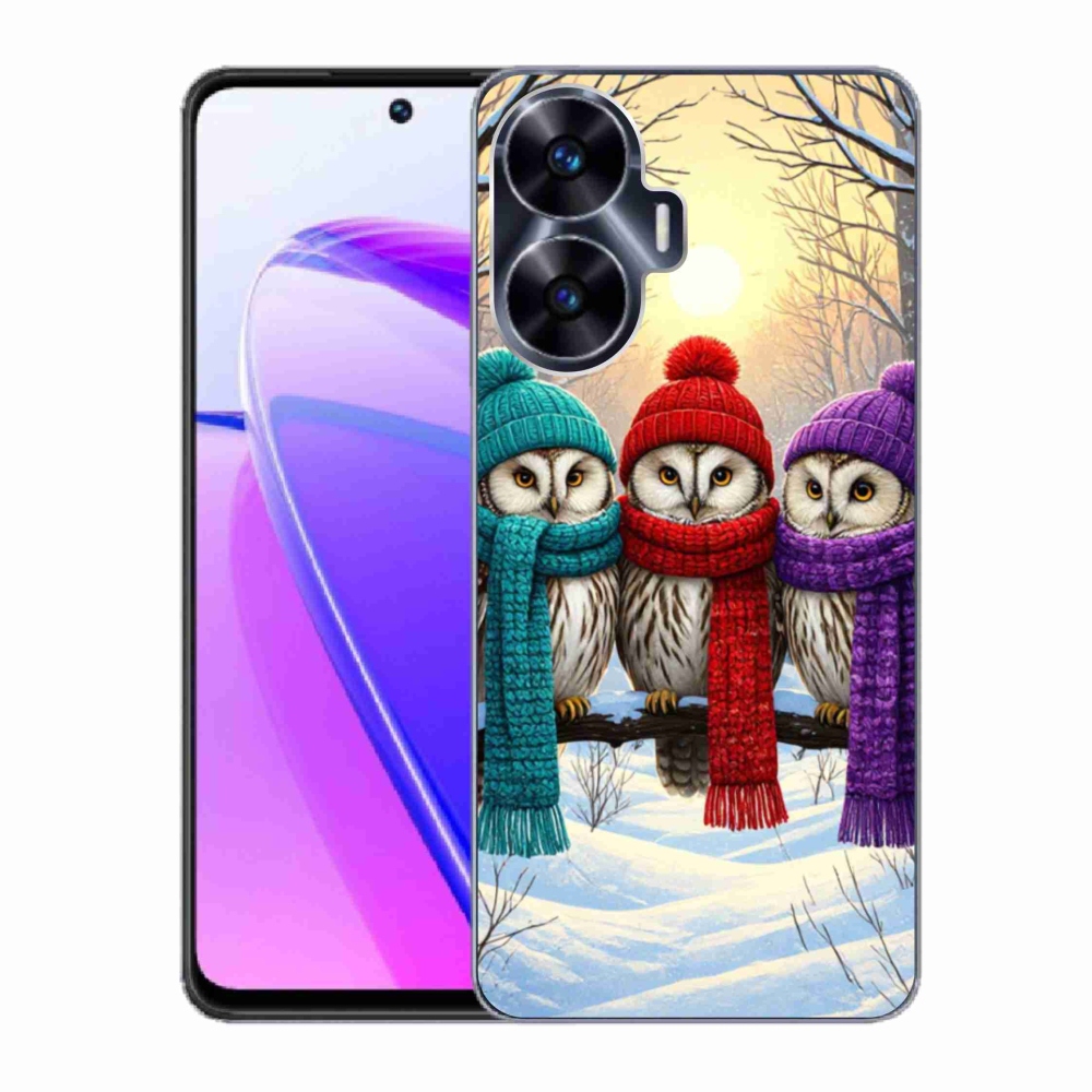 Gélový kryt mmCase na Realme C55 - soví priatelia