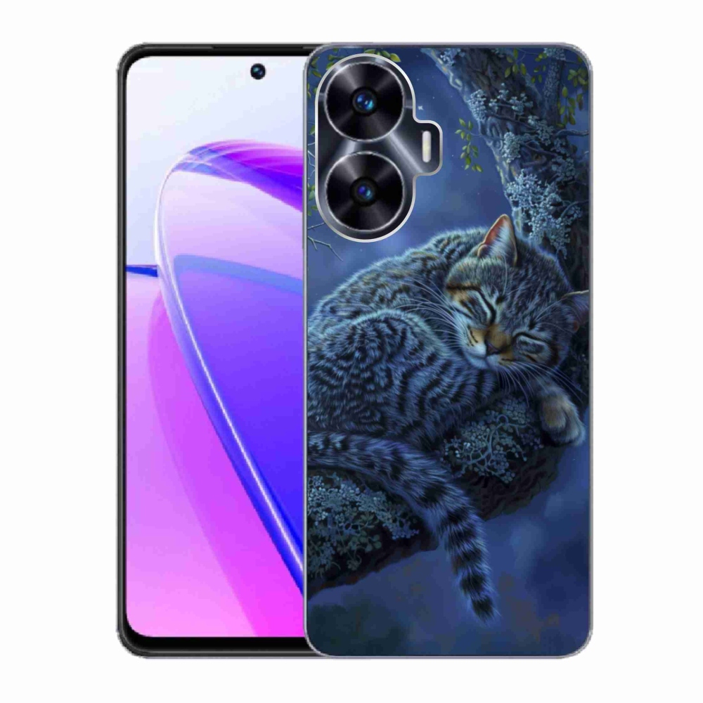 Gélový kryt mmCase na Realme C55 - spiaca mačka
