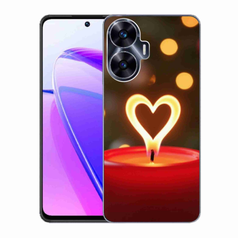 Gélový kryt mmCase na Realme C55 - srdce z plameňa