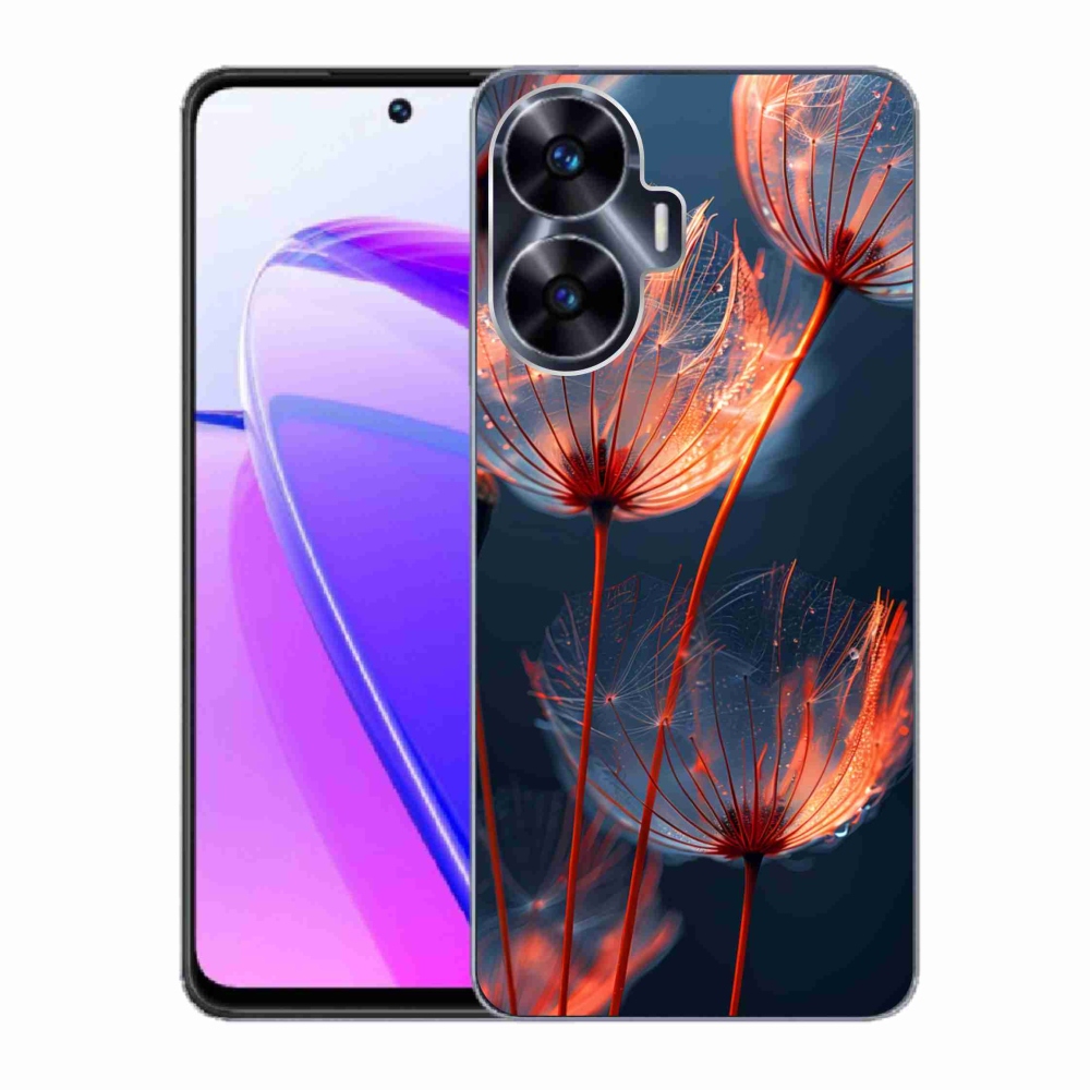 Gélový kryt mmCase na Realme C55 - svetielkujúce páperie