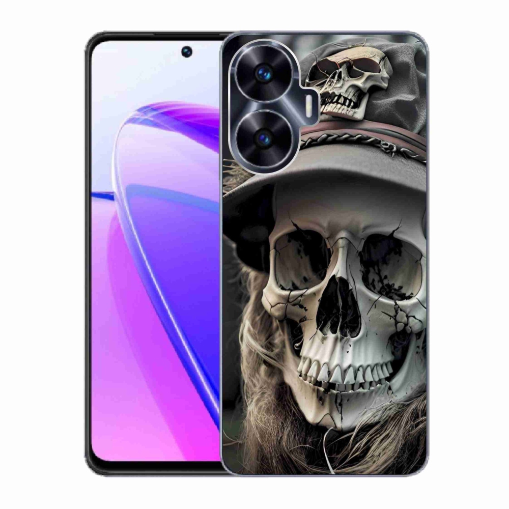 Gélový kryt mmCase na Realme C55 - temná lebka