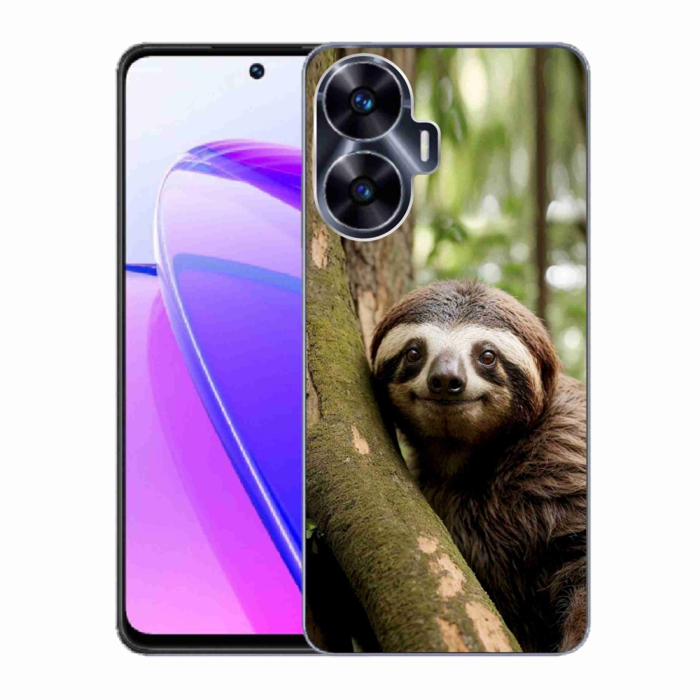 Gélový kryt mmCase na Realme C55 - usmievavý leňochod