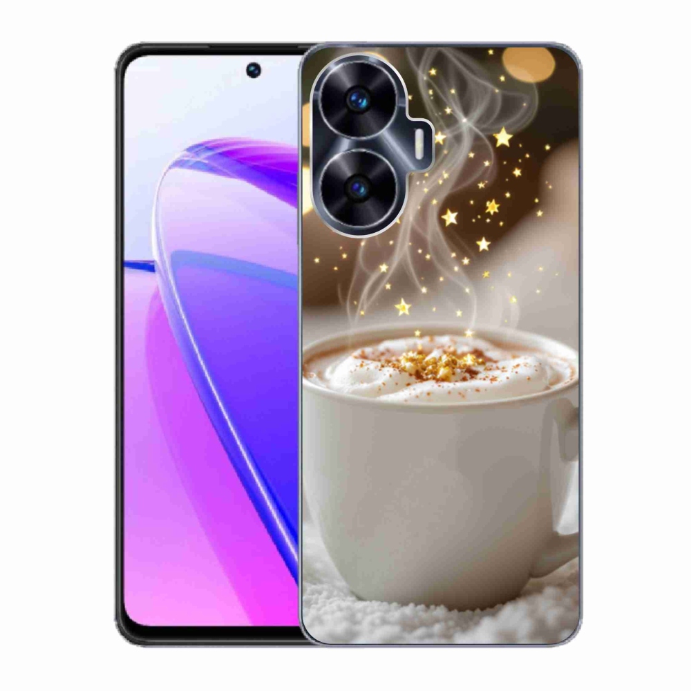 Gélový kryt mmCase na Realme C55 - vianočný horúci nápoj
