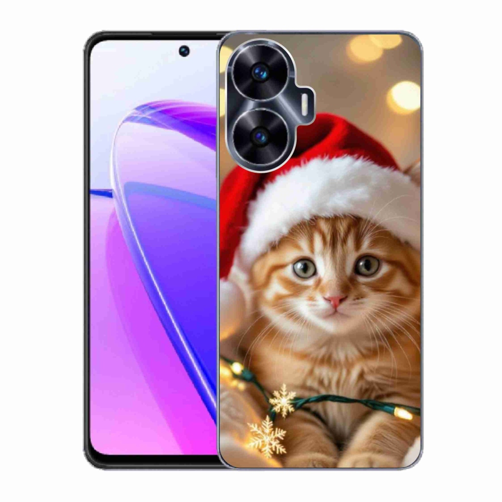 Gélový kryt mmCase na Realme C55 - vianočné mačiatko