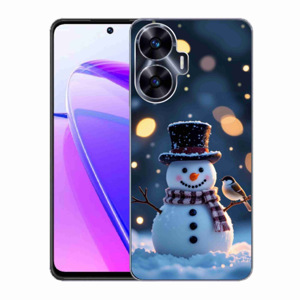 Gélový kryt mmCase na Realme C55 - vianočný snehuliak