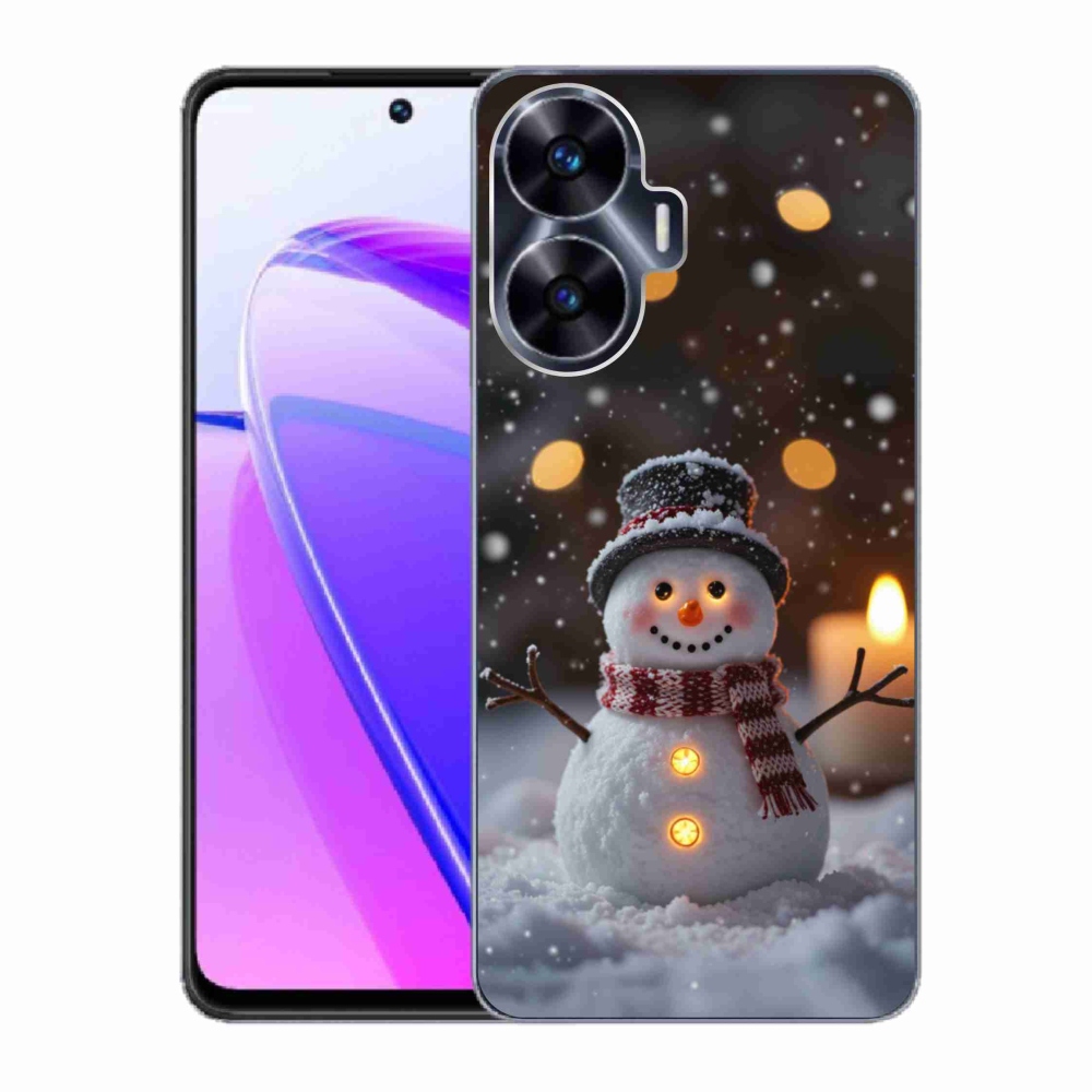 Gélový kryt mmCase na Realme C55 - veselý snehuliak