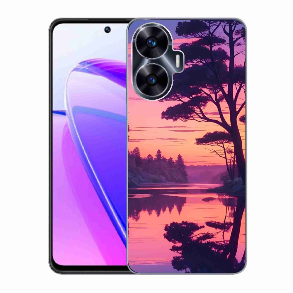 Gélový kryt mmCase na Realme C55 - západ slnka nad jazerom
