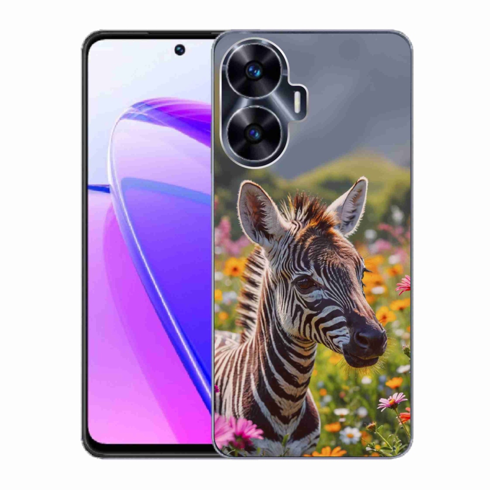 Gélový kryt mmCase na Realme C55 - zebra na lúke