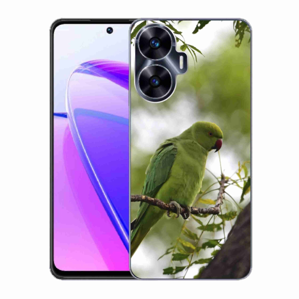 Gélový kryt mmCase na Realme C55 - zelený papagáj