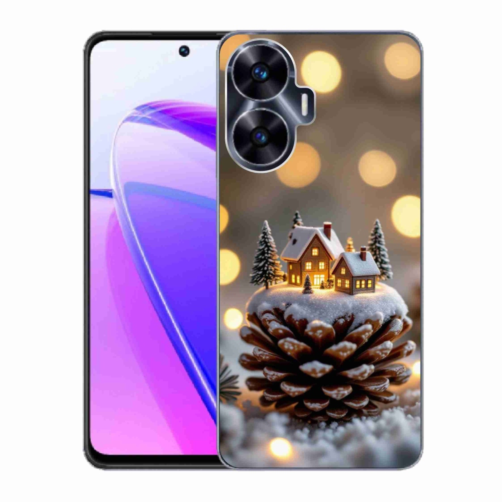 Gélový kryt mmCase na Realme C55 - zimná dedinka