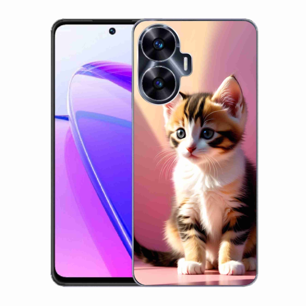 Gélový kryt mmCase na Realme C55 - zvedavé mačiatko 2