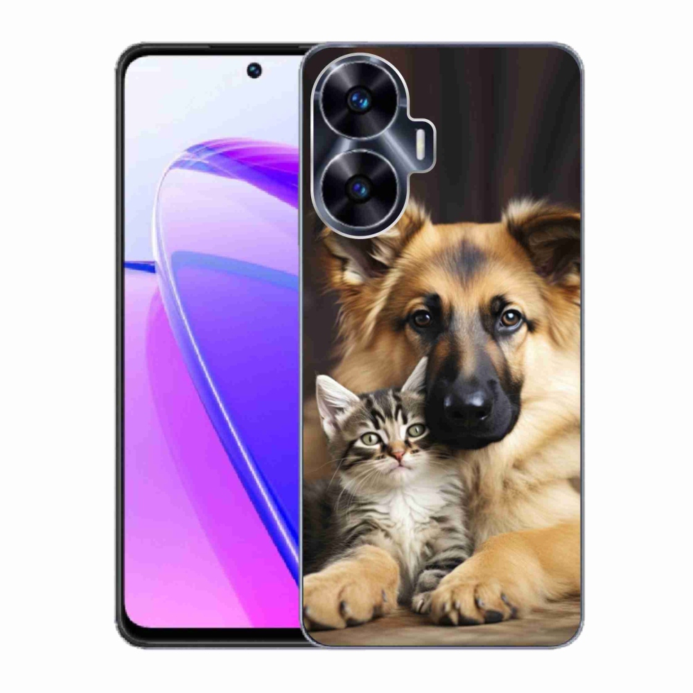 Gélový kryt mmCase na Realme C55 - zvieracie priateľstvo