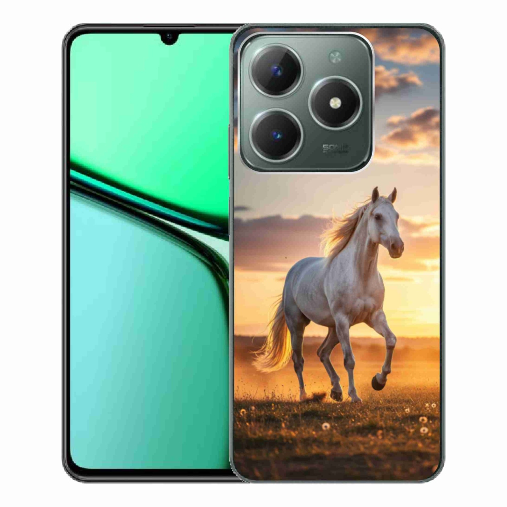 Gélový kryt mmCase na Realme C61 - bežiaci biely kôň 2